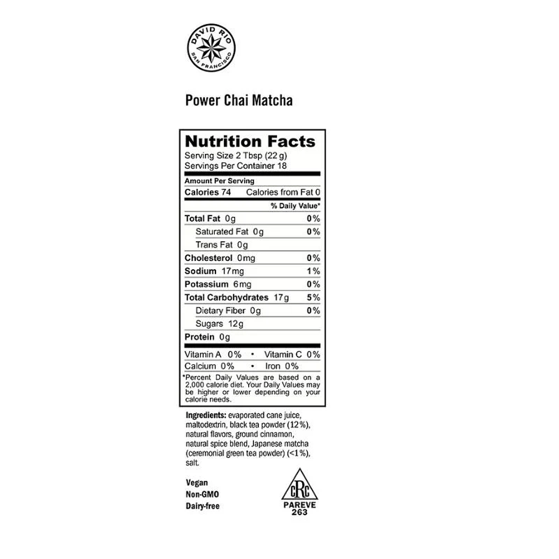 Power Chai Matcha – Tarro 398g (David Rio) 2