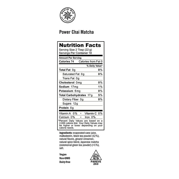 Power Chai Matcha – Tarro 398g (David Rio) 2