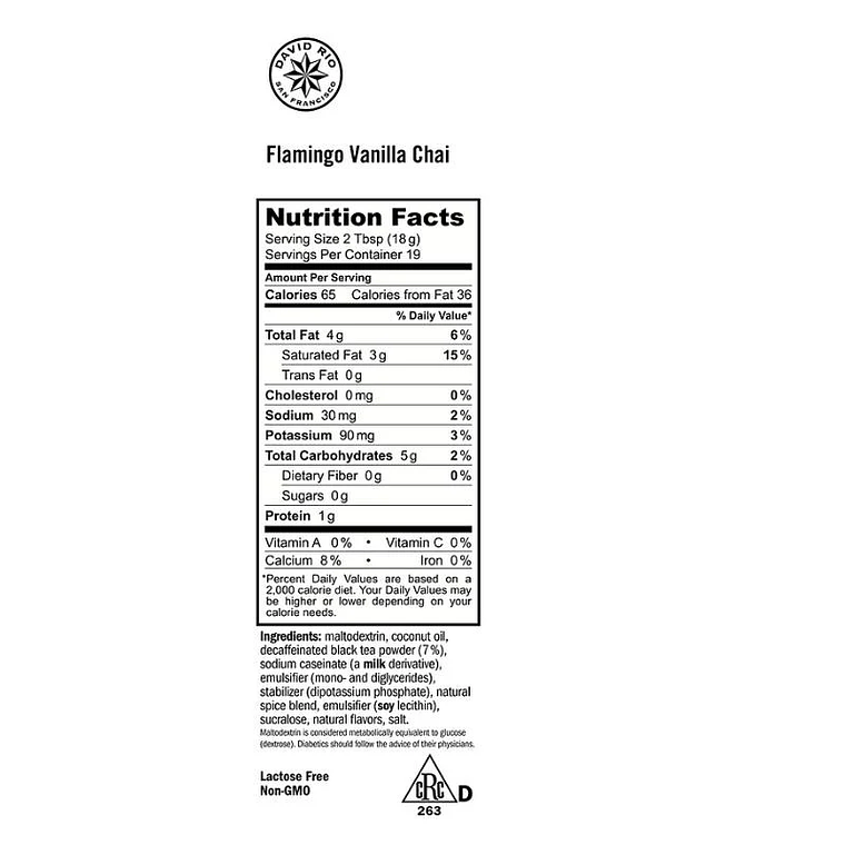 Flamingo Vanilla Decaf Sugar Free – Tarro 337g (David Rio) 2