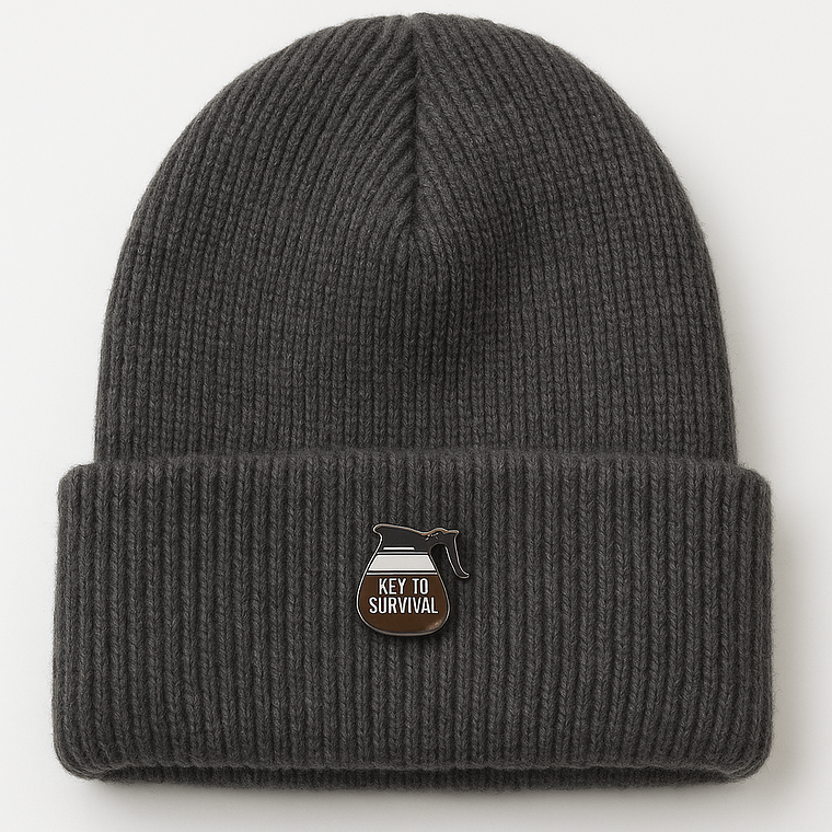 Pin “Key to Survival” – Accesorio para Amantes del Café | El Passo 2