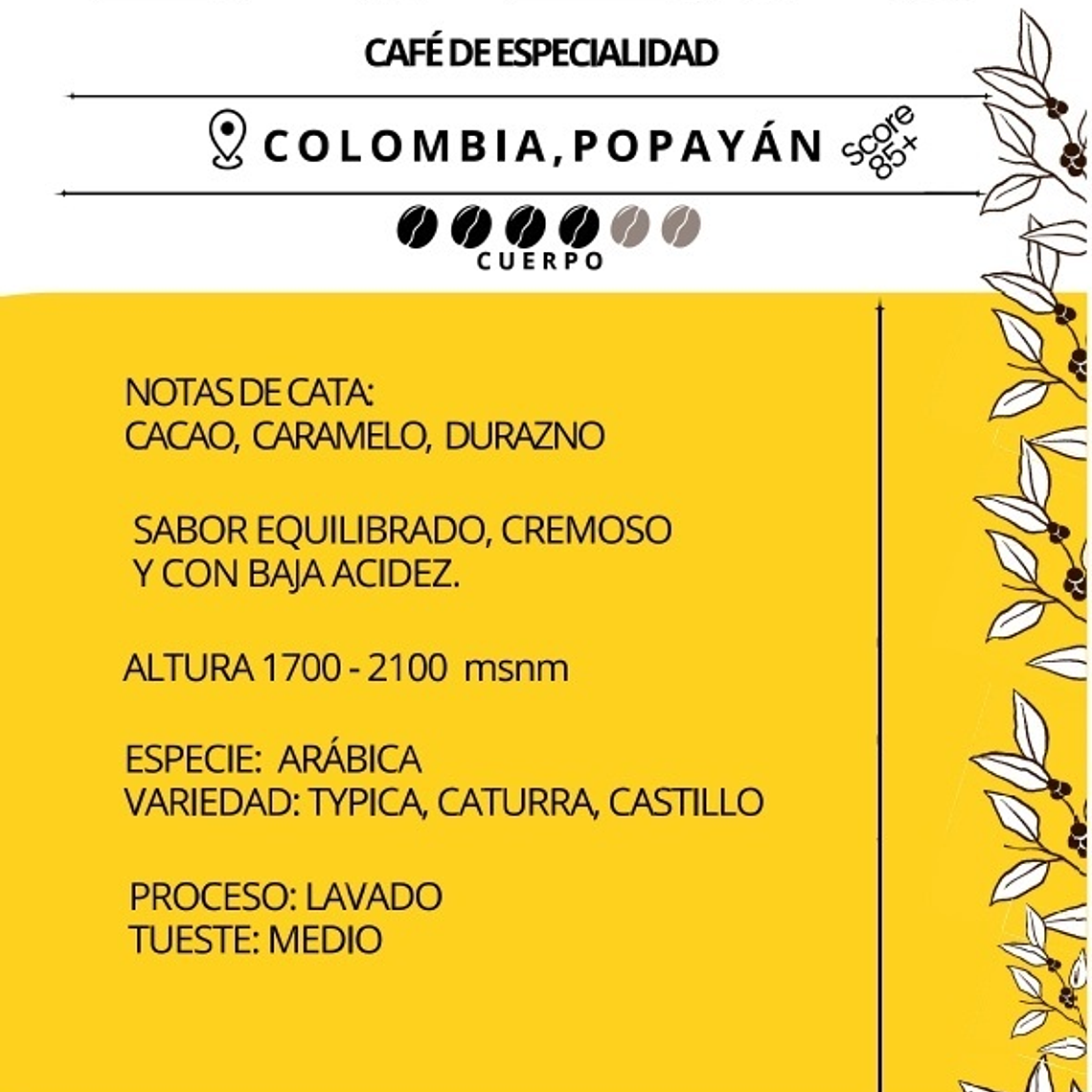 ELPASSO, Café de especialidad - Colombia, Popayán   2