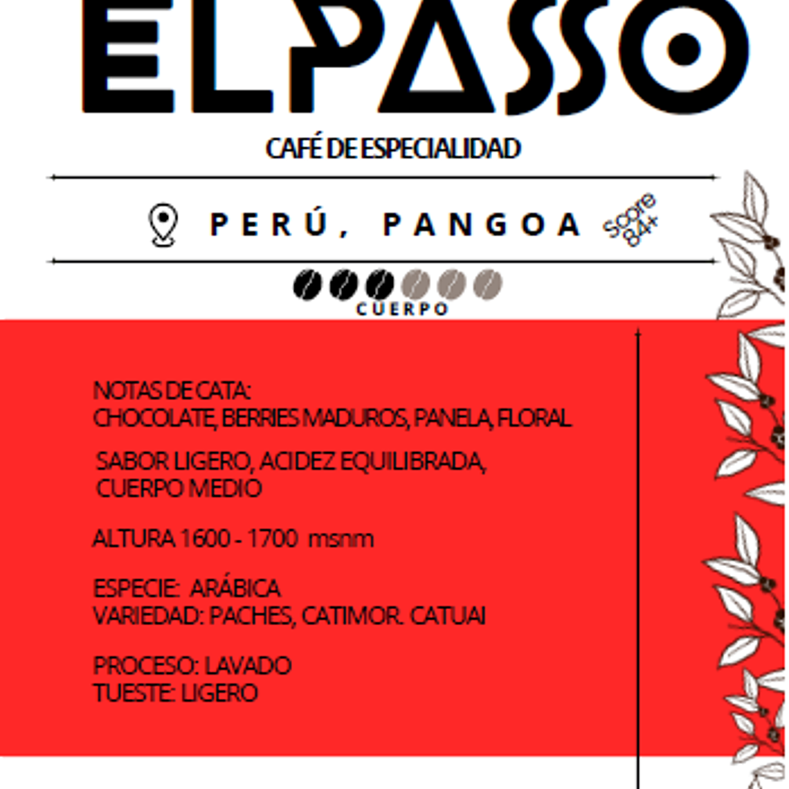 ELPASSO, Café de especialidad - Perú, Pangoa 2