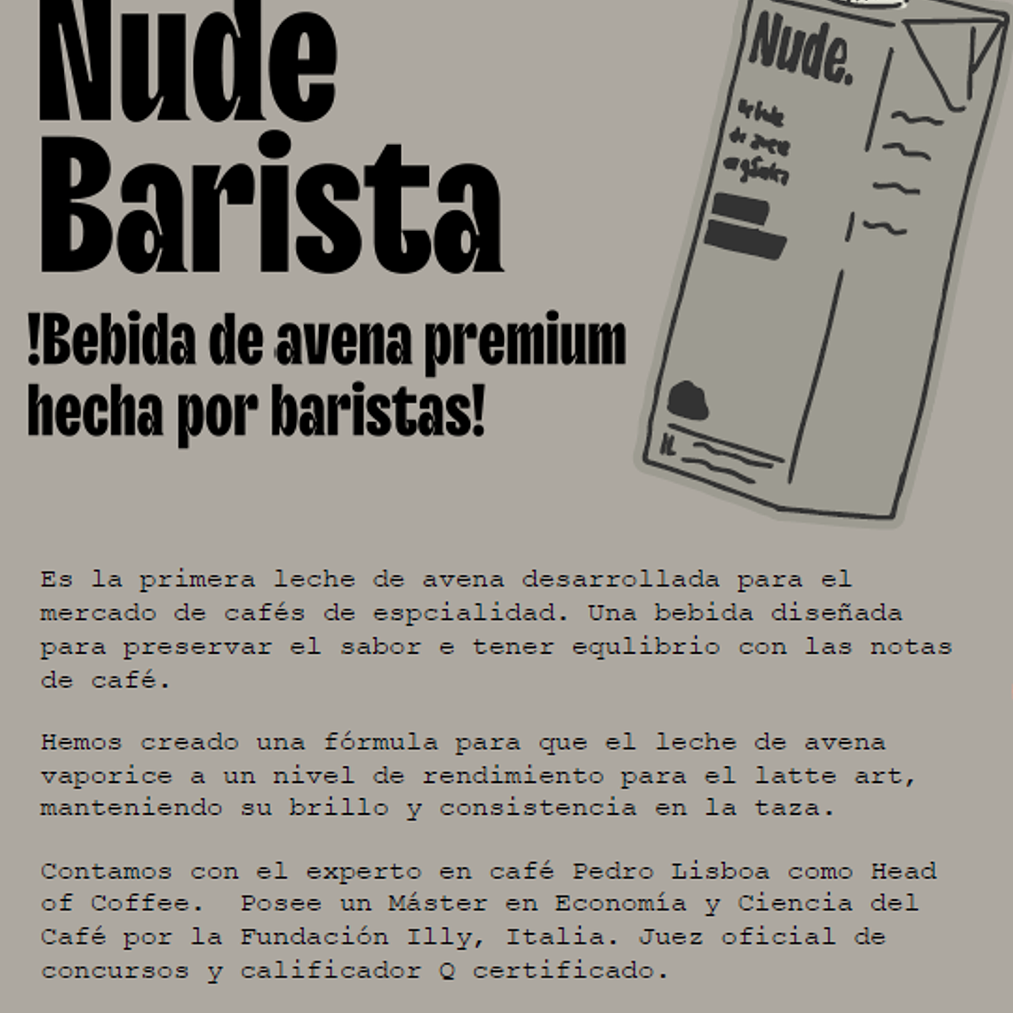 Leche De Avena Nude Barista 12 L Vegetal Sin Gluten 4