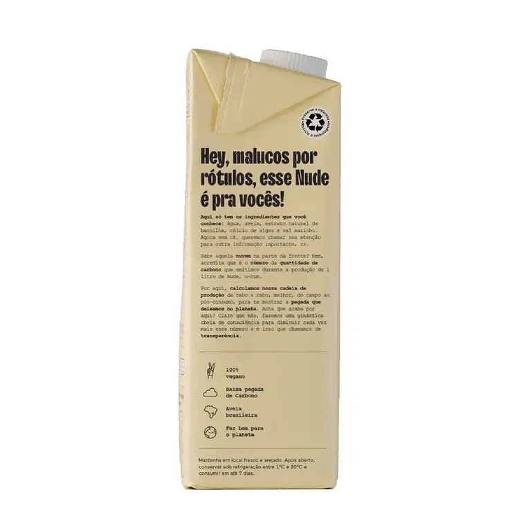 Leche De Avena Nude Vainilla 12 L Vegetal Sin Gluten 3