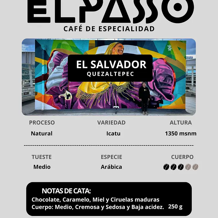 Café De Especialidad Elpasso, El Salvador Quezaltepec. 2