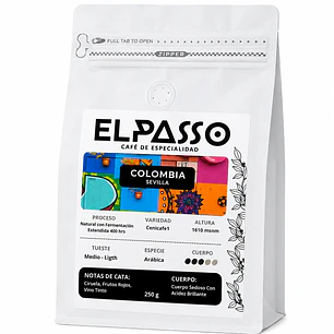 ELPASSO, Café de especialidad - Colombia Sevilla, Natural Fermentado 400 hrs
