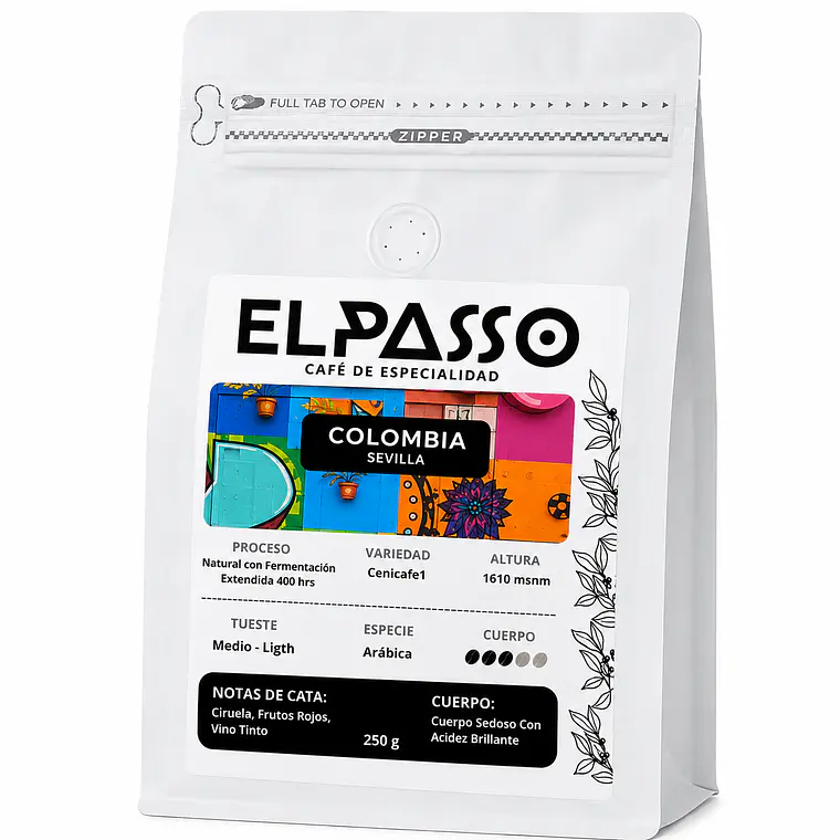 ELPASSO, Café de especialidad - Colombia Sevilla, Natural Fermentado 400 hrs 1