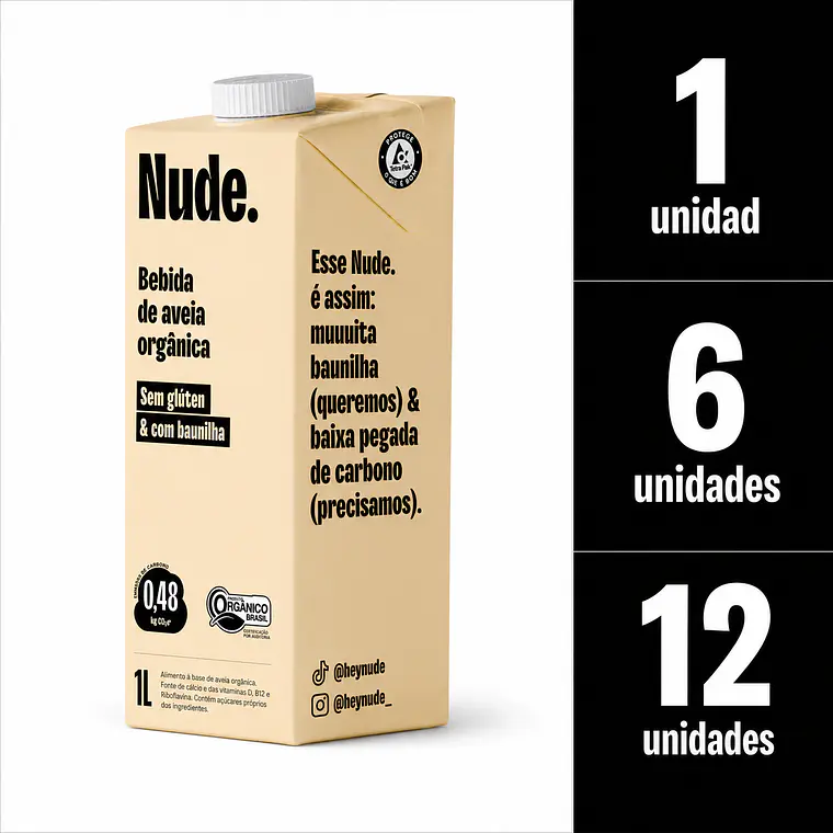 Leche De Avena Nude Vainilla Vegetal Sin Gluten 1