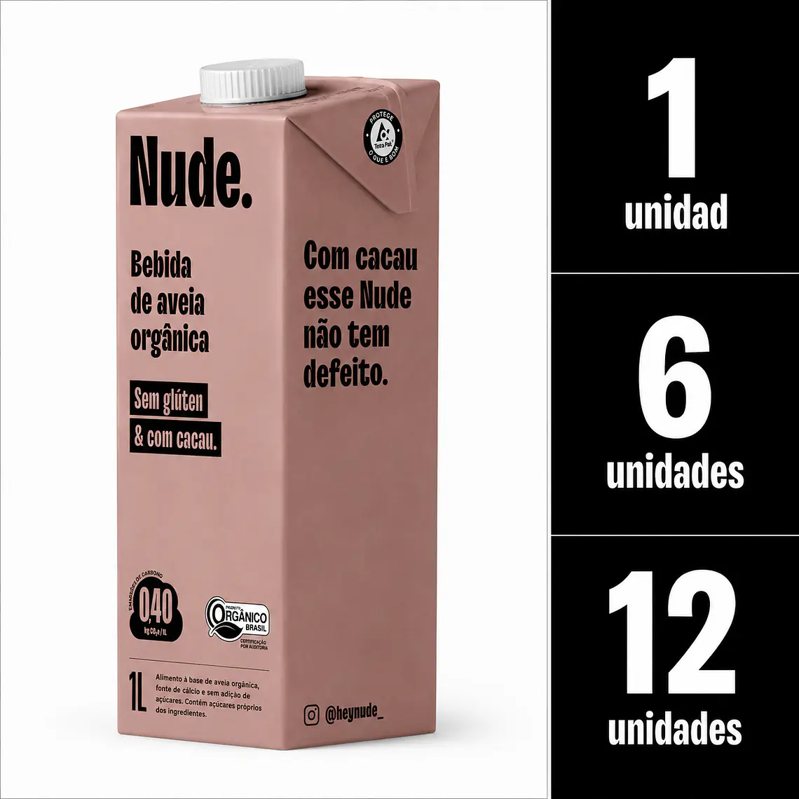 Leche De Avena Nude Cacao Vegetal Sin Gluten 1