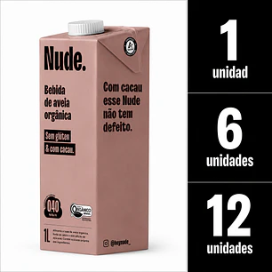 Leche De Avena Nude Cacao Vegetal Sin Gluten