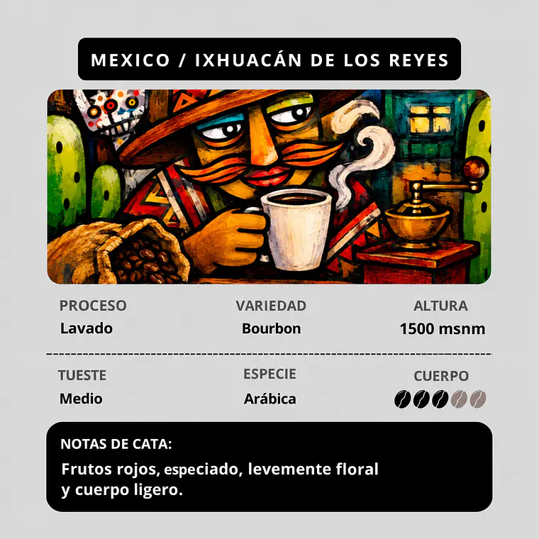 México, Ixhuacán de los Reyes | Lavado | Bourbon 1