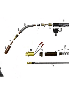 Pistola Mig Tregaskiss 400 / 400Amp (4,5 MTS)