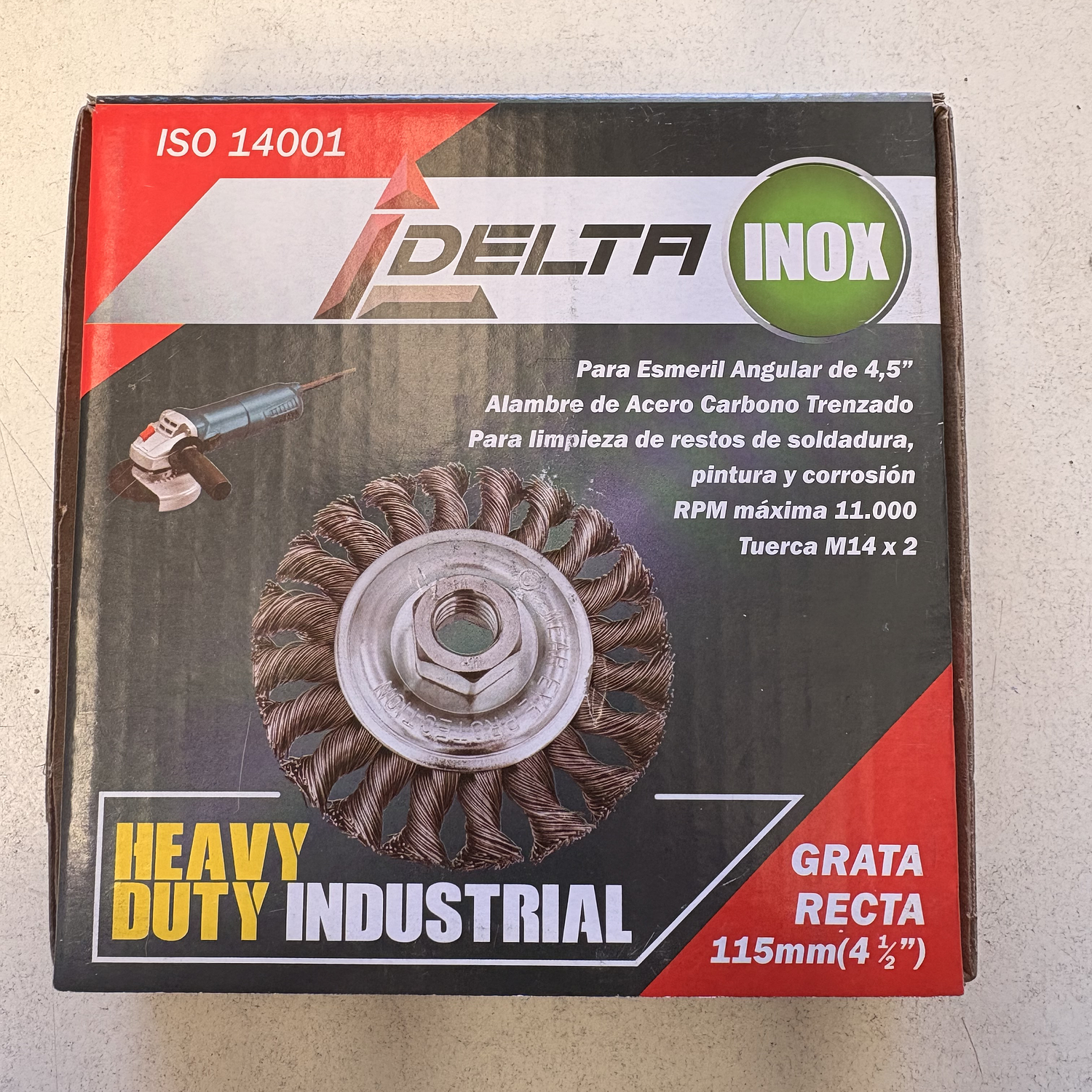 Grata recta 4 1/2” trenzada Marca Delta  2