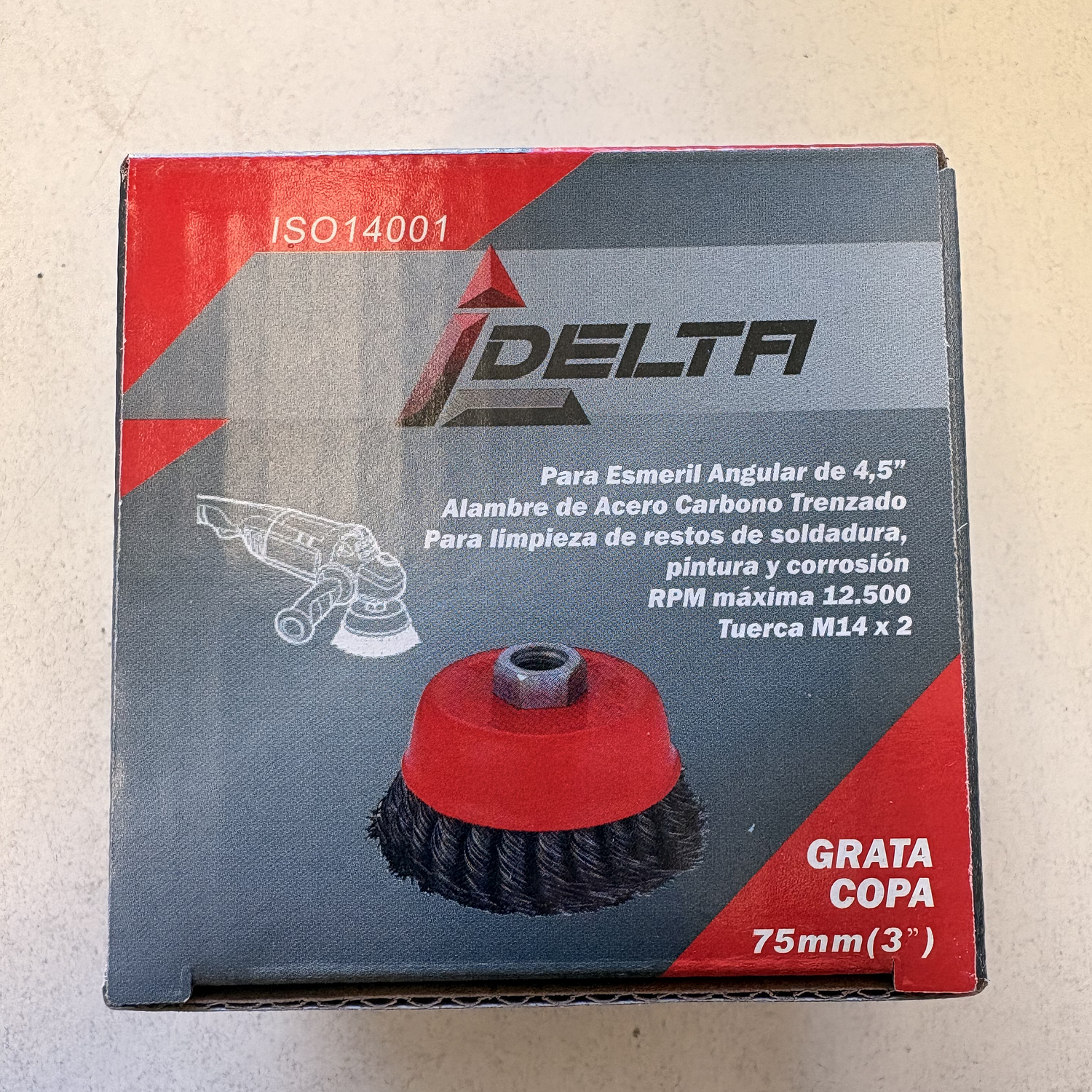 Grata copa 75mm 3” trenzada  1