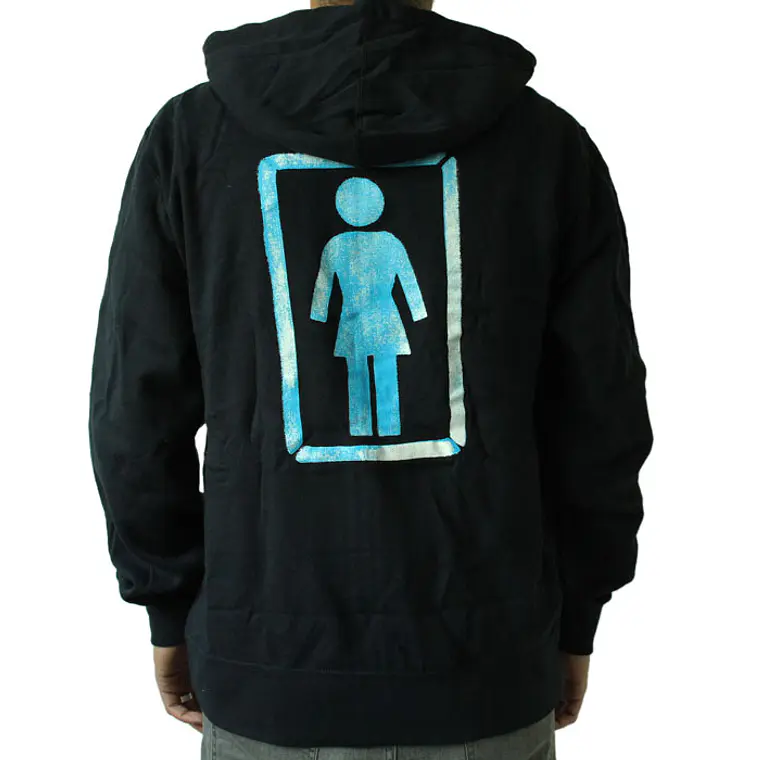 Sweatshirt c/Capuz e Zip Girl Skateboards Big Logo Back 2