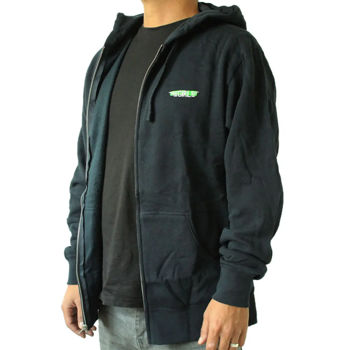 Sweatshirt c/Capuz e Zip Girl Skateboards Big Logo Back 3