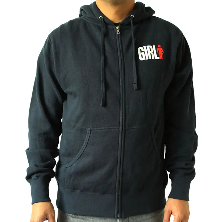 Sweatshirt c/Capuz e Zip Girl Skateboards Logo red 1