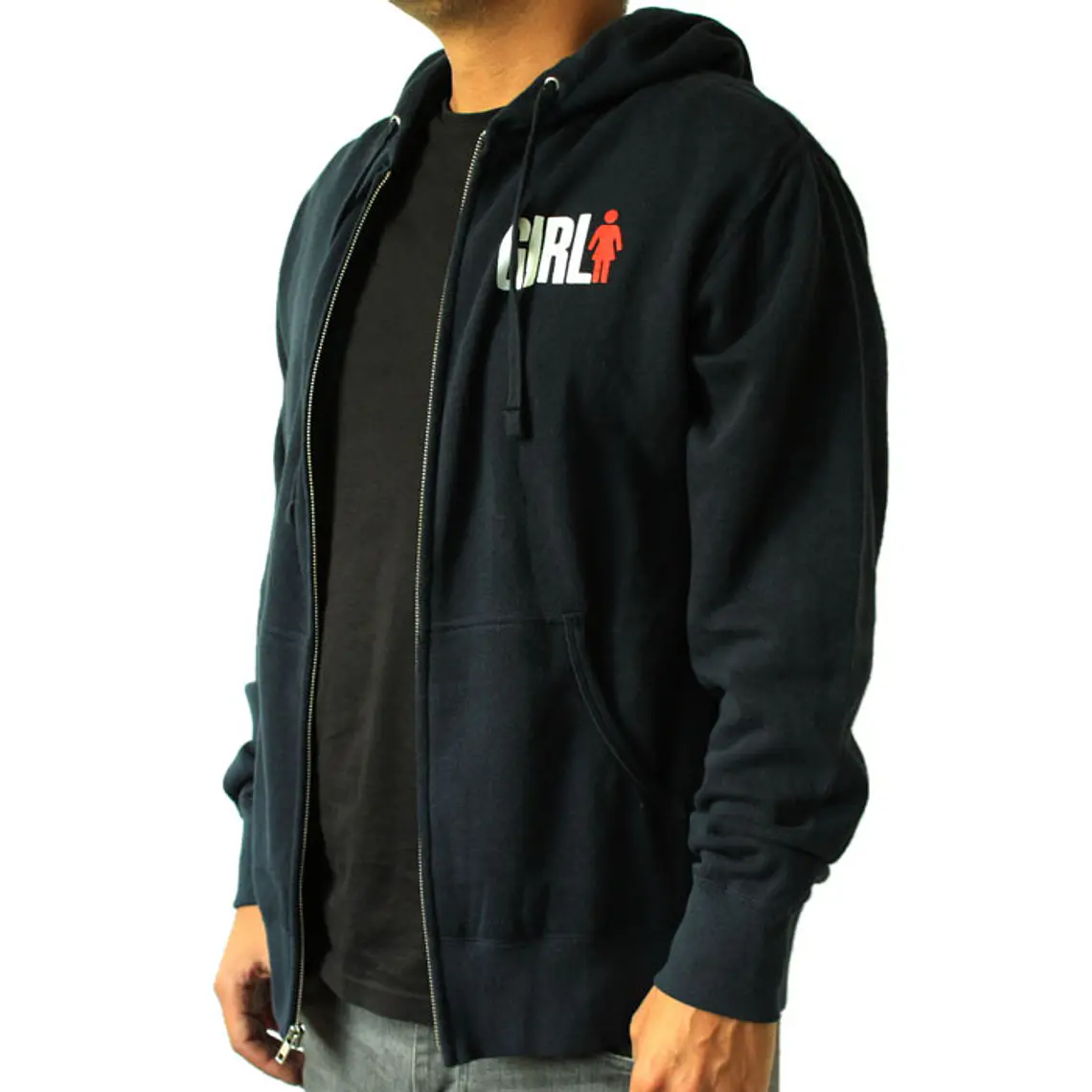 Sweatshirt c/Capuz e Zip Girl Skateboards Logo red 2