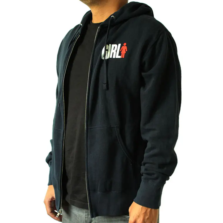 Sweatshirt c/Capuz e Zip Girl Skateboards Logo red 2
