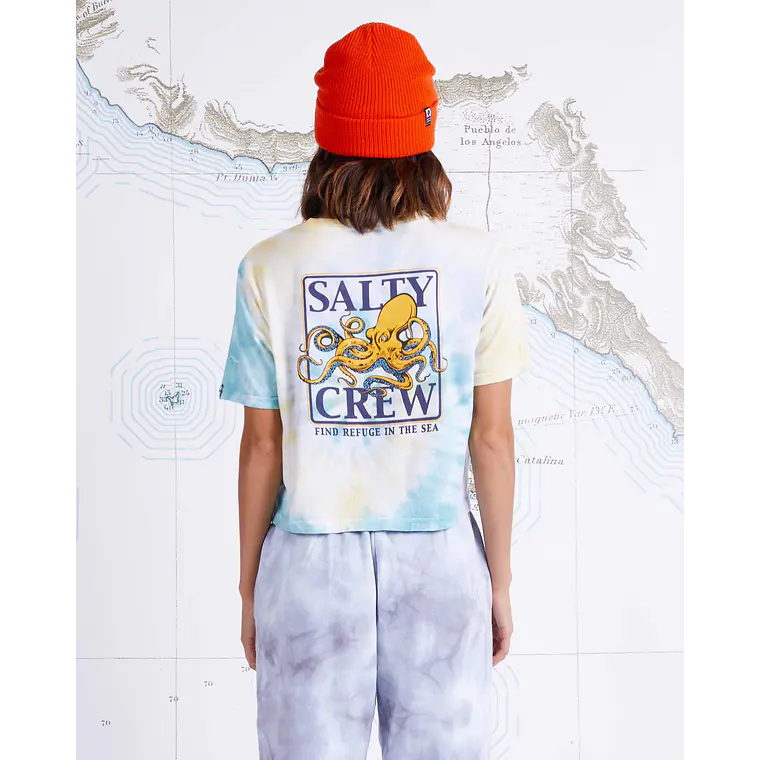 T-Shirt Salty Crew Wms Ink Slinger Crop Boyfriend Tee 1