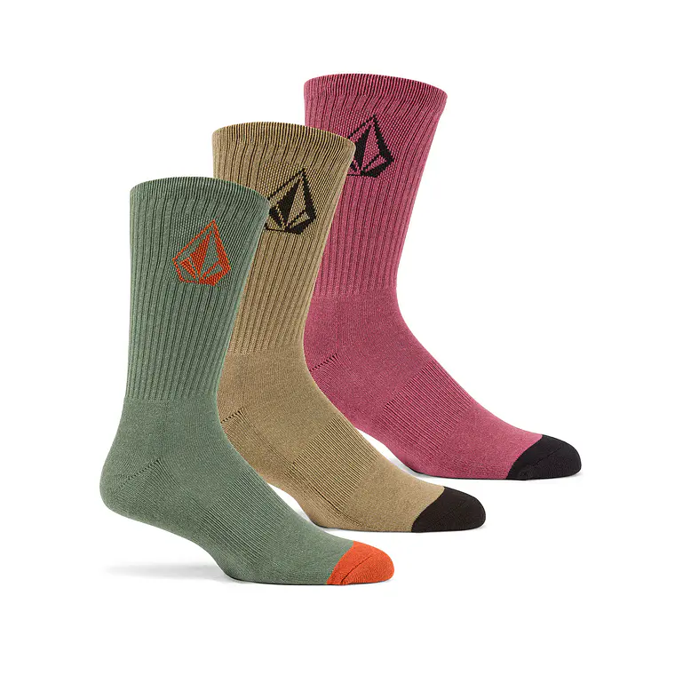 Meias Volcom Mens Full Stone Sock 3Pk 1