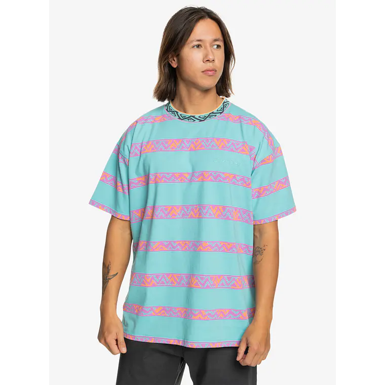 T-Shirt Quiksilver Mens Take Us Back Ss Jacquard Tee 1