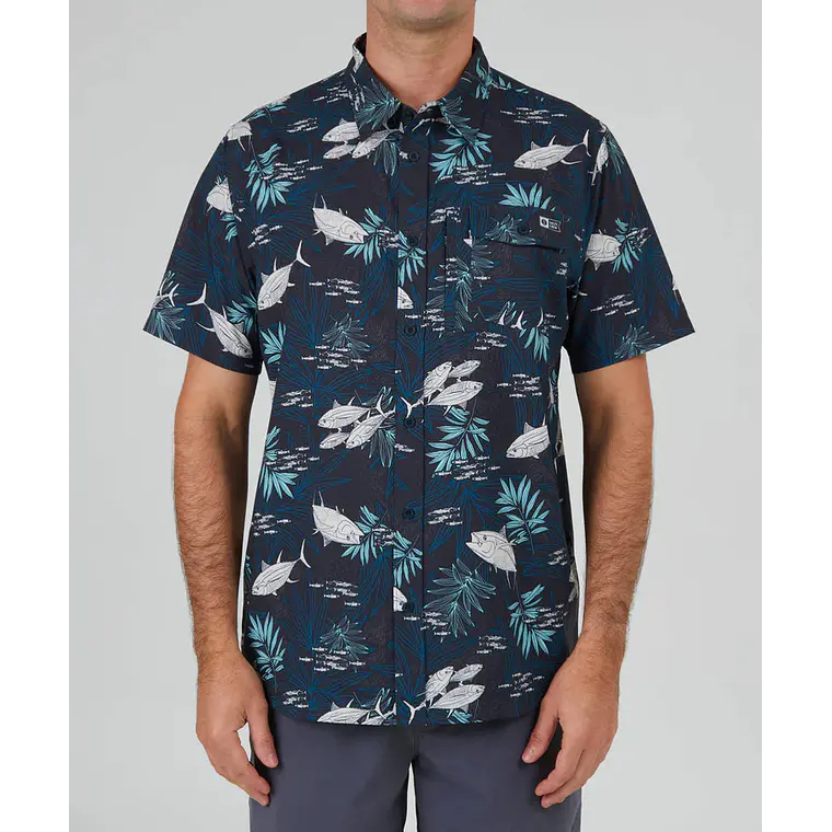 Camisa Salty Crew Feeding Frenzy Uv Woven 1