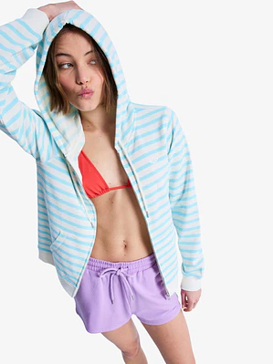 Sweat Hood Zip Roxy Perfect Stripe