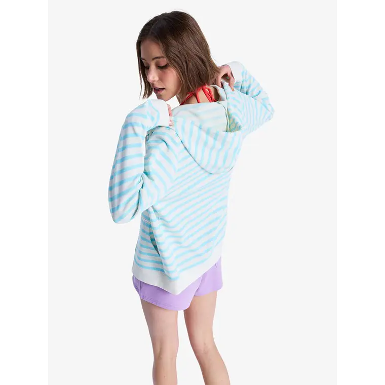Sweat Hood Zip Roxy Perfect Stripe 3