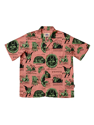Camisa The Dudes Beelzebud Pink Green Hawaiian