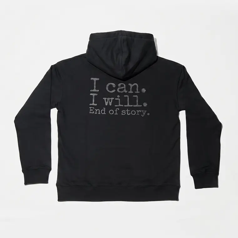 Sweat Hood Funbox I Can I Will Black 540 1