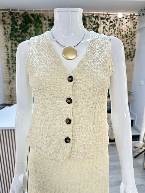 Chaleco Arrugado Beige 