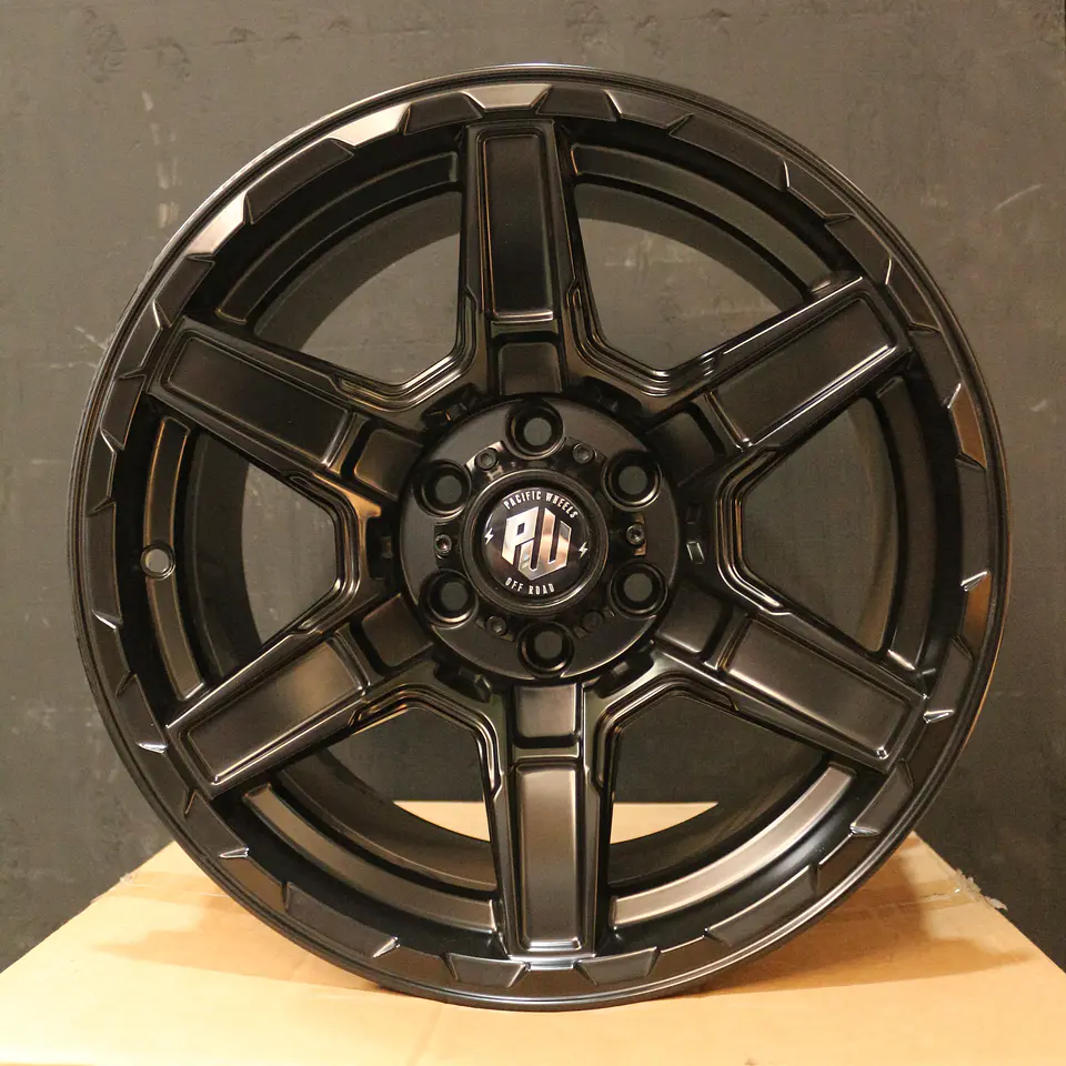 HAWLIFE68645MB Llanta Aro 16X8 6X114 Mattblack Et 0 1