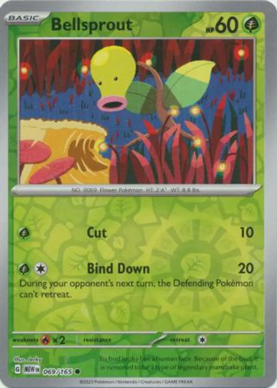 Bellsprout - 069/165 - Common Reverse Holo 1