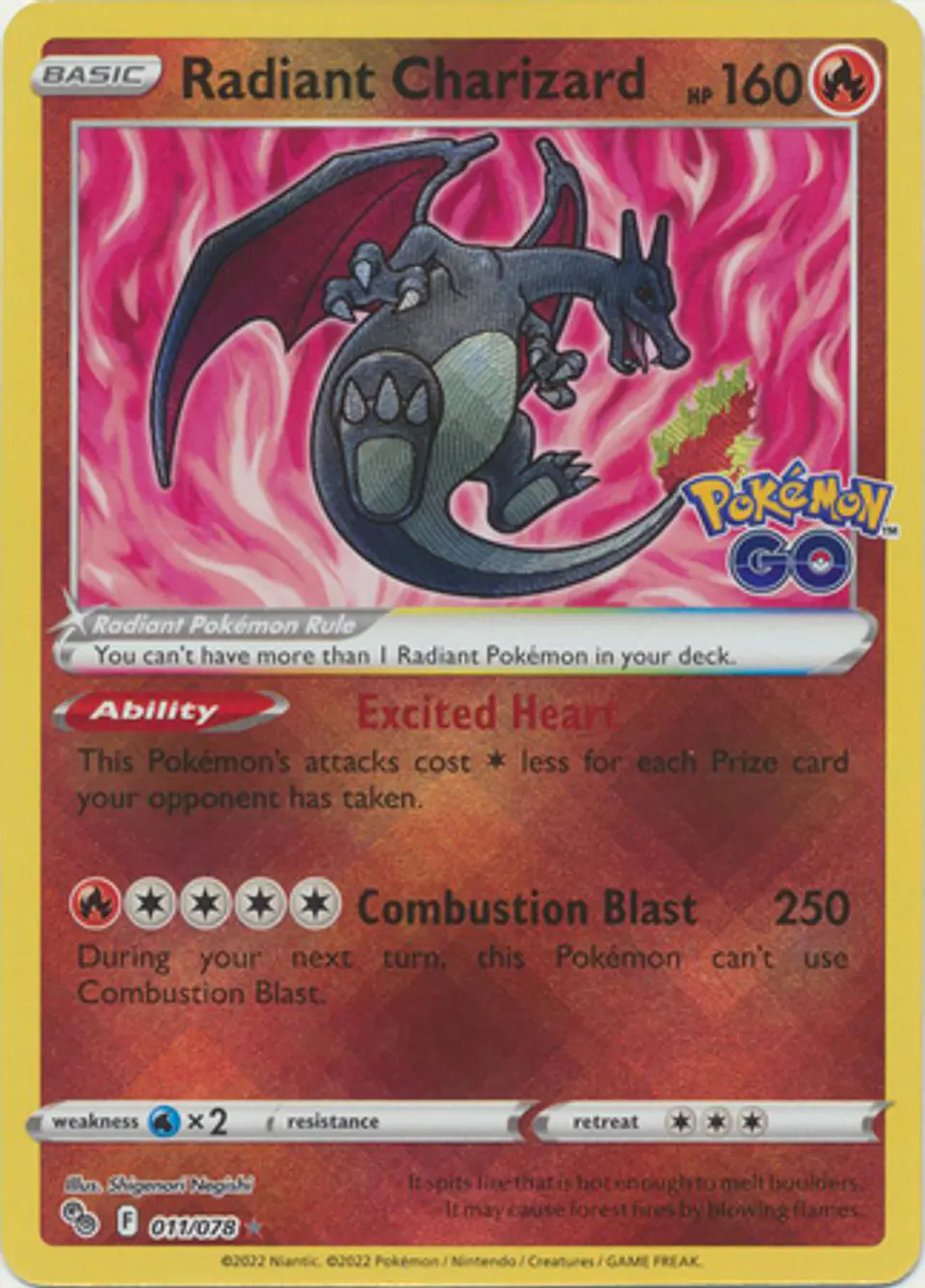 Radiant Charizard - 011/078 - Radiant Rare 1