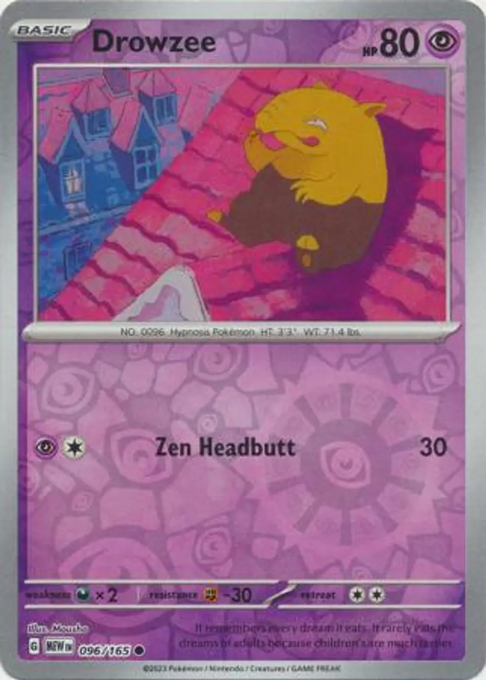 Drowzee - 096/165 - Common Reverse Holo 1