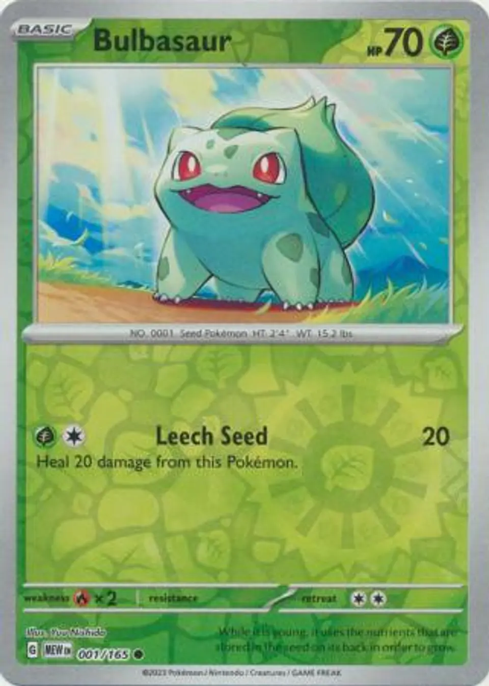 Bulbasaur - 001/165 - Common Reverse Holo 1