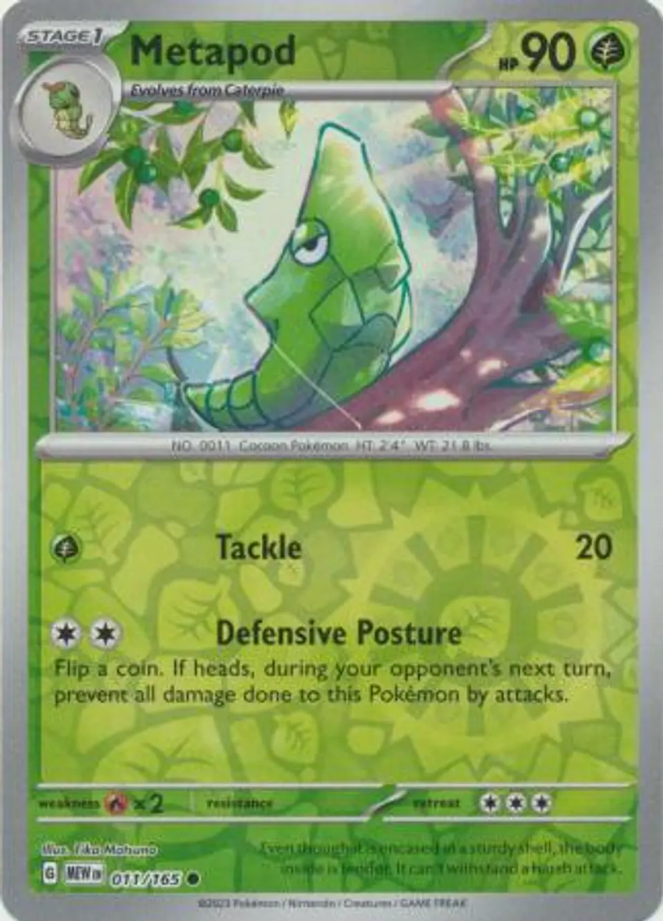 Metapod - 011/165 - Common Reverse Holo 1