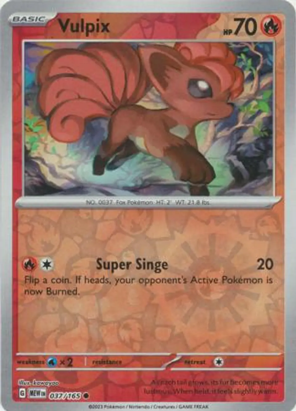 Vulpix - 037/165 - Common Reverse Holo 1