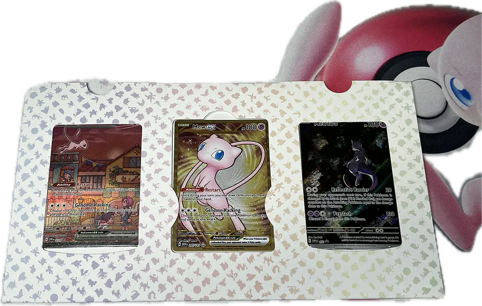 Pack Mewtwo SVP052 + Mew EX SVP053 + Mew EX 205/165 METAL Promo - Inglés 1