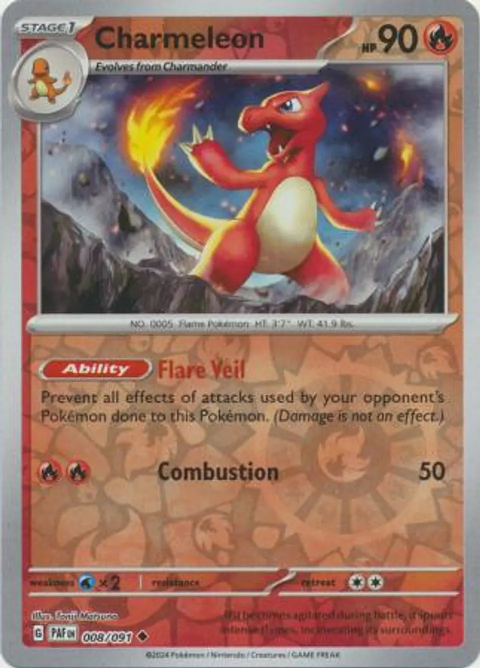 Charmeleon - 008/091 - Uncommon Reverse Holo 1