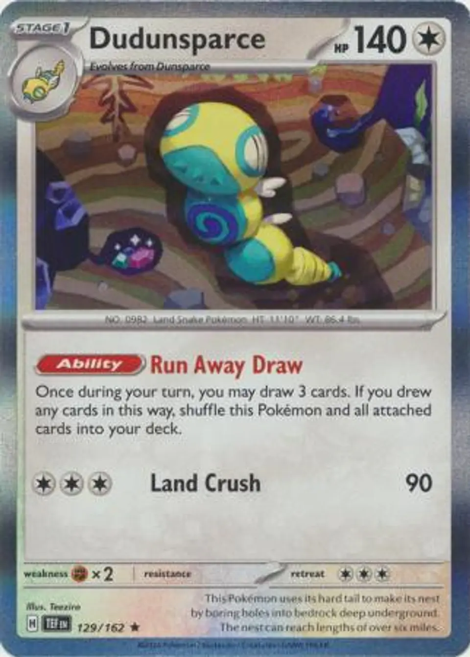 Dudunsparce - 129/162 - Holo Rare (Español) 1