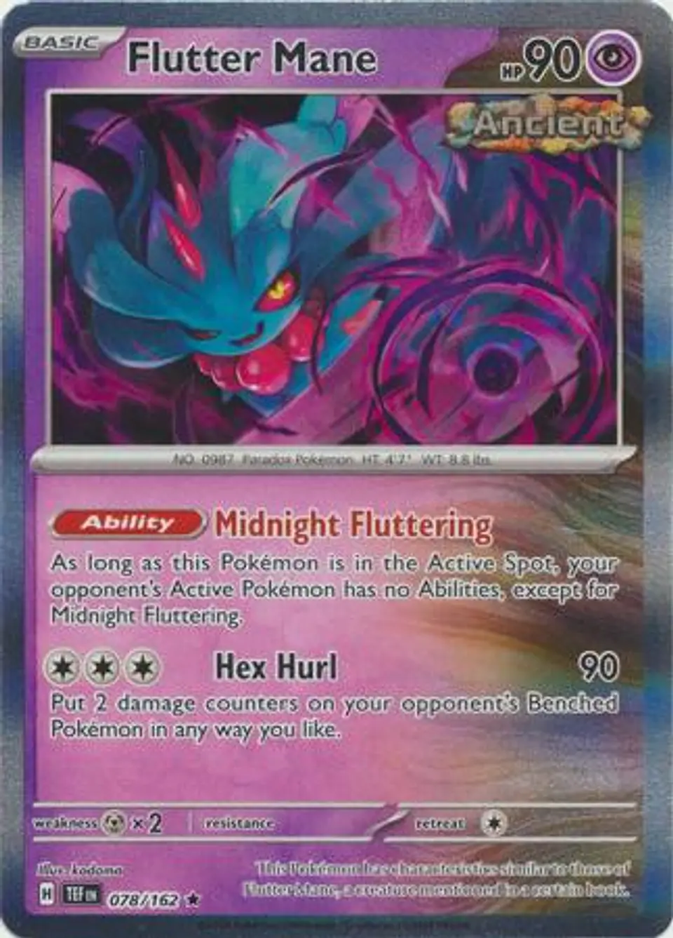 Flutter Mane - 078/162 - Holo Rare (Español) 1