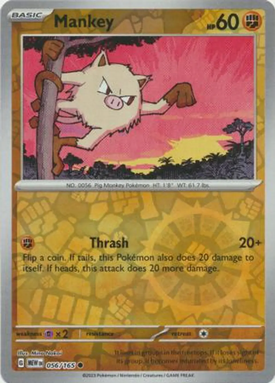 Mankey - 056/165 - Common Reverse Holo 1