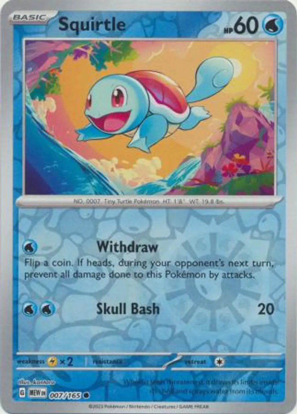 Squirtle - 007/165 - Common Reverse Holo (Español) 1