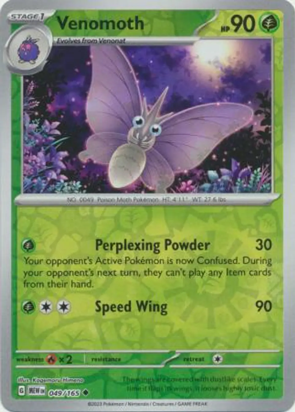 Venomoth - 049/165 - Uncommon Reverse Holo (Español) 1