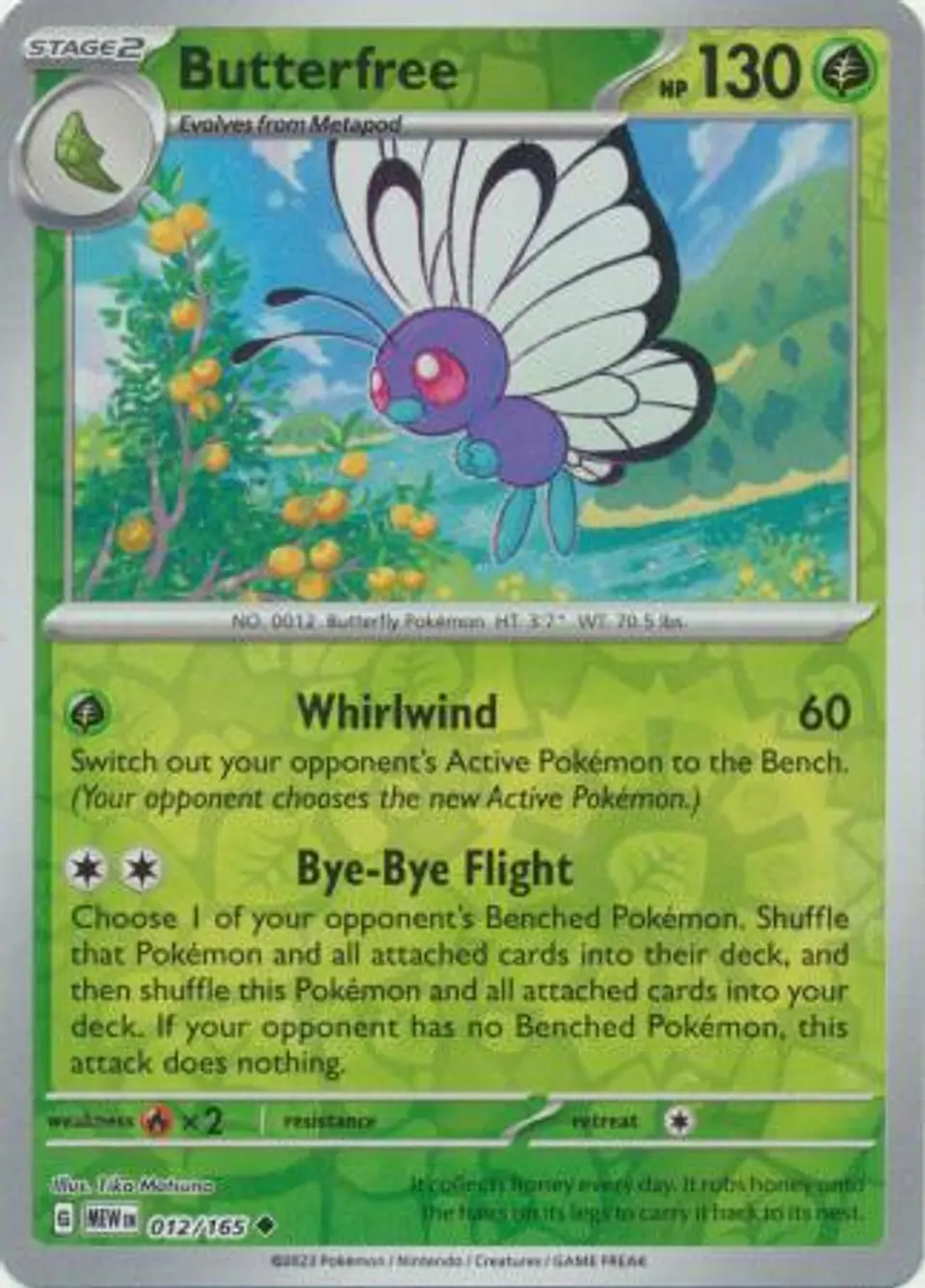 Butterfree - 012/165 - Uncommon Reverse Holo (Español) 1