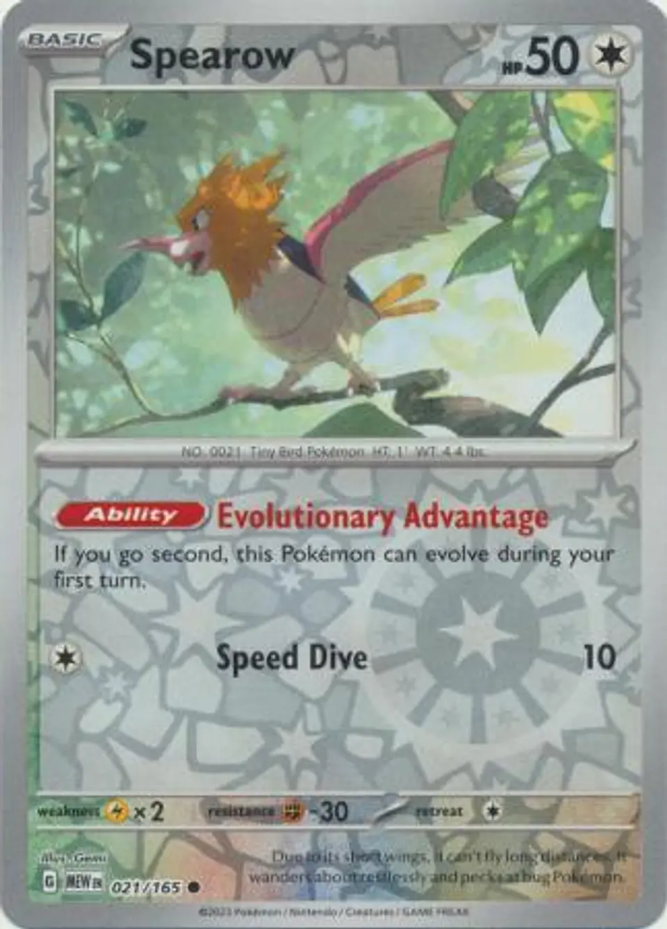 Spearow - 021/165 - Common Reverse Holo (Español) 1