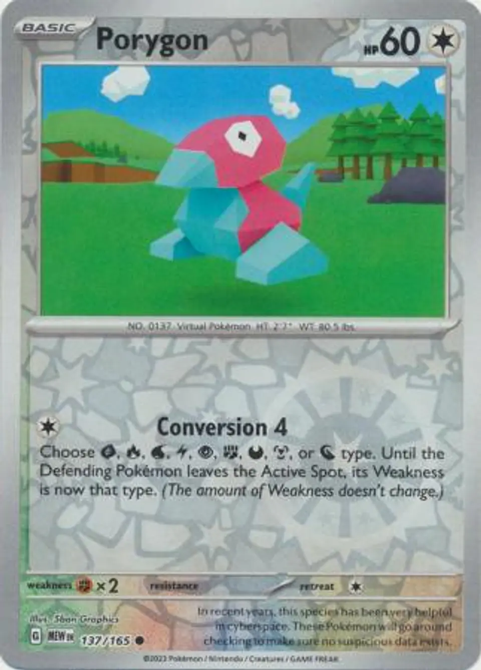 Porygon - 137/165 - Common Reverse Holo (Español) 1