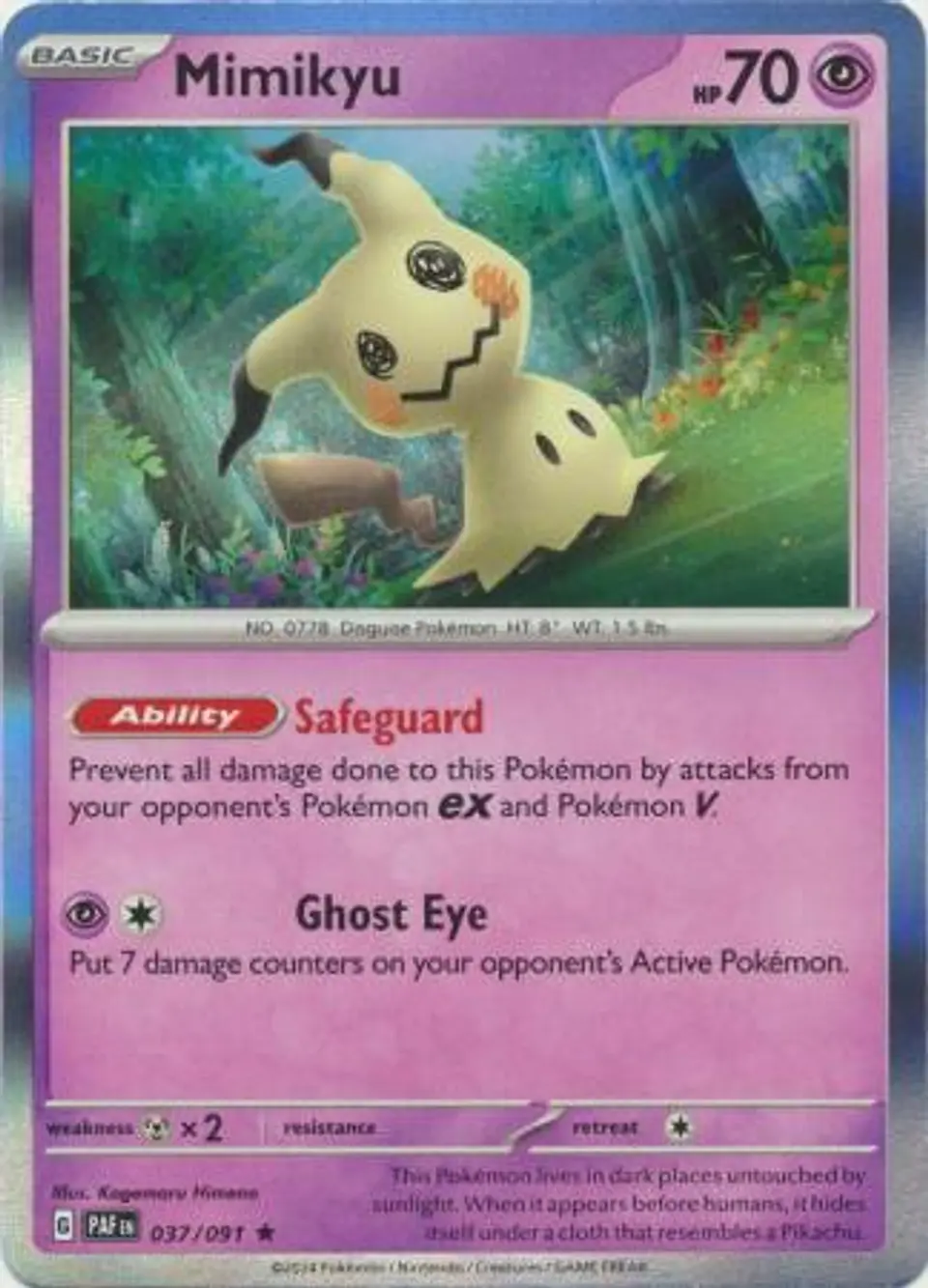 Mimikyu - 037/091 - Holo Rare (Español) 1